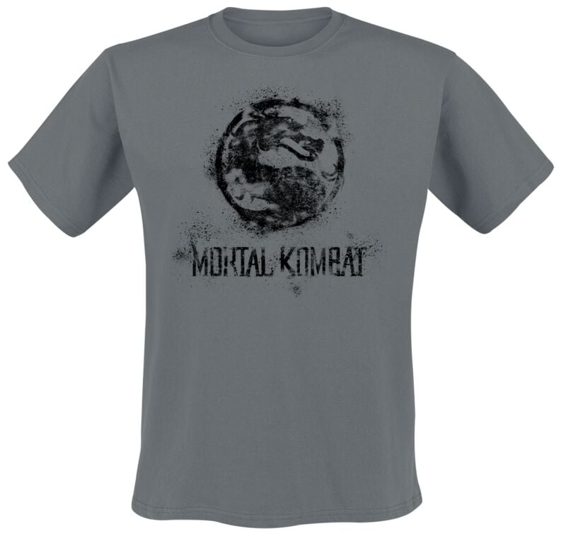 T-Shirt Manches courtes Gaming de Mortal Kombat - Distressed Dragon - S à XXL - pour Homme - gris foncé - Mortal Kombat