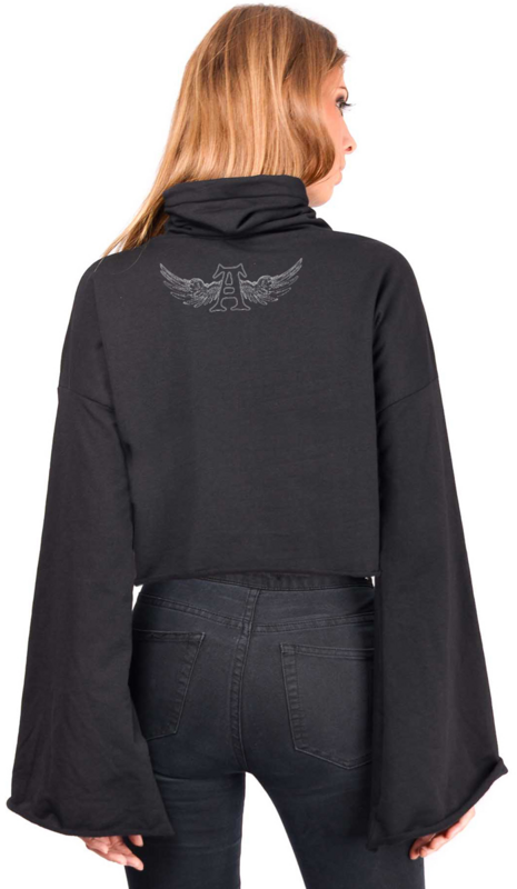 Sweat-shirt à capuche Gothic de Alchemy England - Sweat court « Skull Plant » – Gallow - S à XXL - pour Femme - noir - Alchemy England - View 2