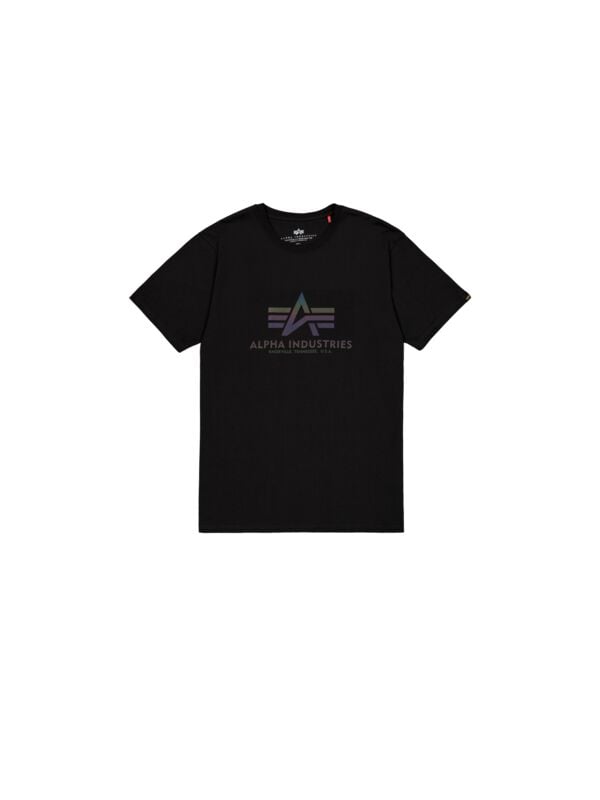 T-Shirt Manches courtes  de Alpha Industries - Basic Rainbow Reflective - T-Shirt - S à XXL - pour Homme - noir - alpha industries