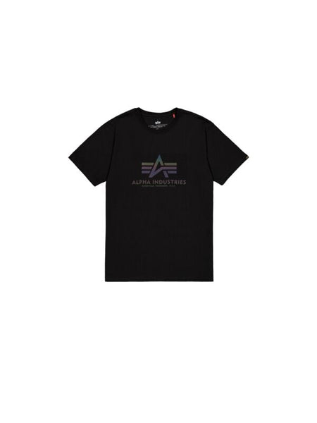 T-Shirt Manches courtes  de Alpha Industries - Basic Rainbow Reflective - T-Shirt - S à XXL - pour Homme - noir - alpha industries