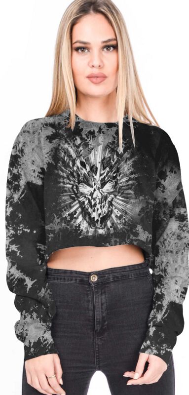 Sweat-shirt Gothic de Alchemy England - Sweat femme Exploding Skull – Jane Tenida - S à XXL - pour Femme - gris/noir - Alchemy England