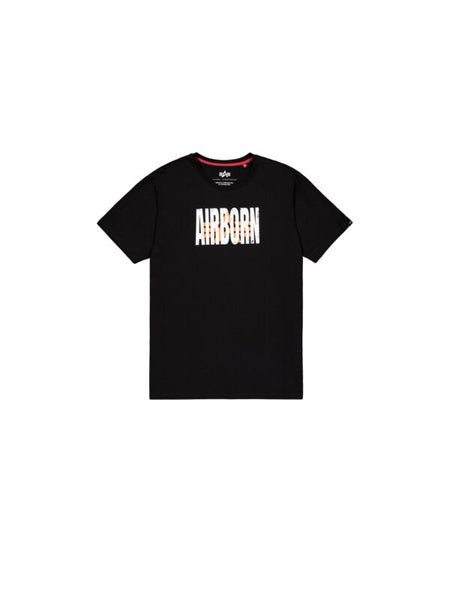 T-Shirt Manches courtes  de Alpha Industries - Logo Airborn - T-Shirt - S à XXL - pour Homme - noir - alpha industries