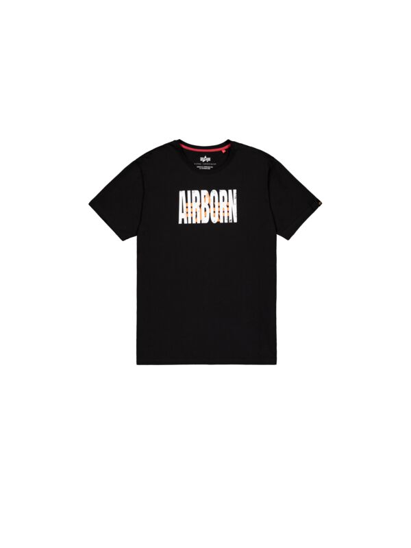 T-Shirt Manches courtes  de Alpha Industries - Logo Airborn - T-Shirt - S à XXL - pour Homme - noir - alpha industries
