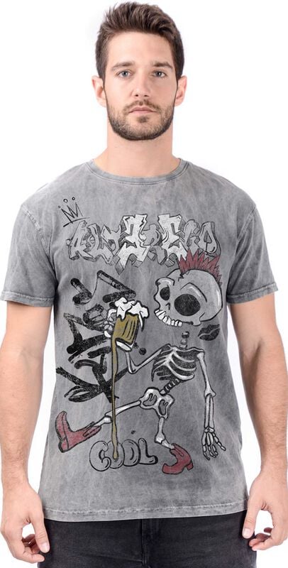T-Shirt Manches courtes  de Outer Vision - Alter Ego Punk Beer – T-shirt pour homme – Rex - S à 4XL - pour Homme - gris - Outer Vision
