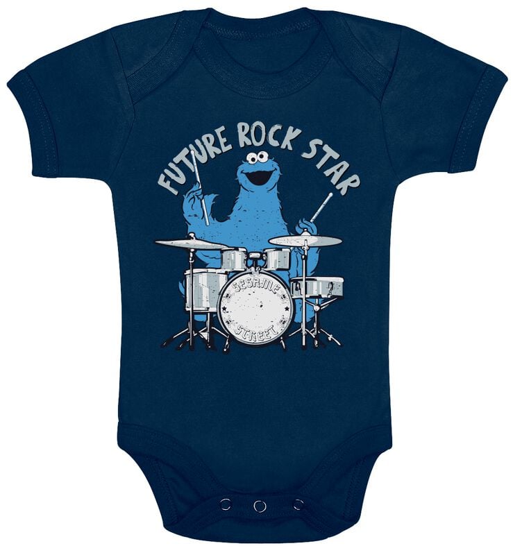 Body  de Sesame Street - Krümelmonster - Future Rock Star - 50/56 à 86/92 - pour filles & garçonse - marine - Sesame Street