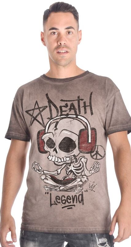 T-Shirt Manches courtes  de Outer Vision - Alter Ego Namaskeleton - T-shirt pour homme - Rex - S à 4XL - pour Homme - marron - Outer Vision