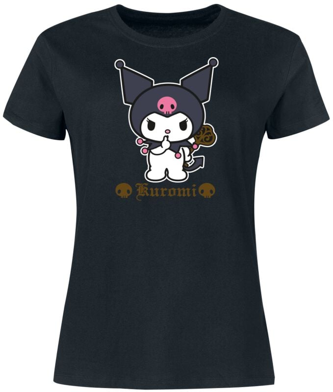 T-Shirt Manches courtes  de Hello Kitty - Hello Kitty and Friends - Kuromi - S à 3XL - pour Femme - noir - Hello Kitty