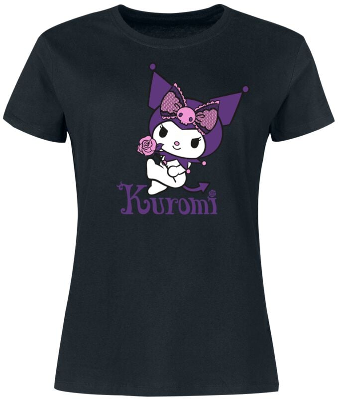 T-Shirt Manches courtes  de Hello Kitty - Hello Kitty and Friends - Kuromi - M à 3XL - pour Femme - noir - Hello Kitty