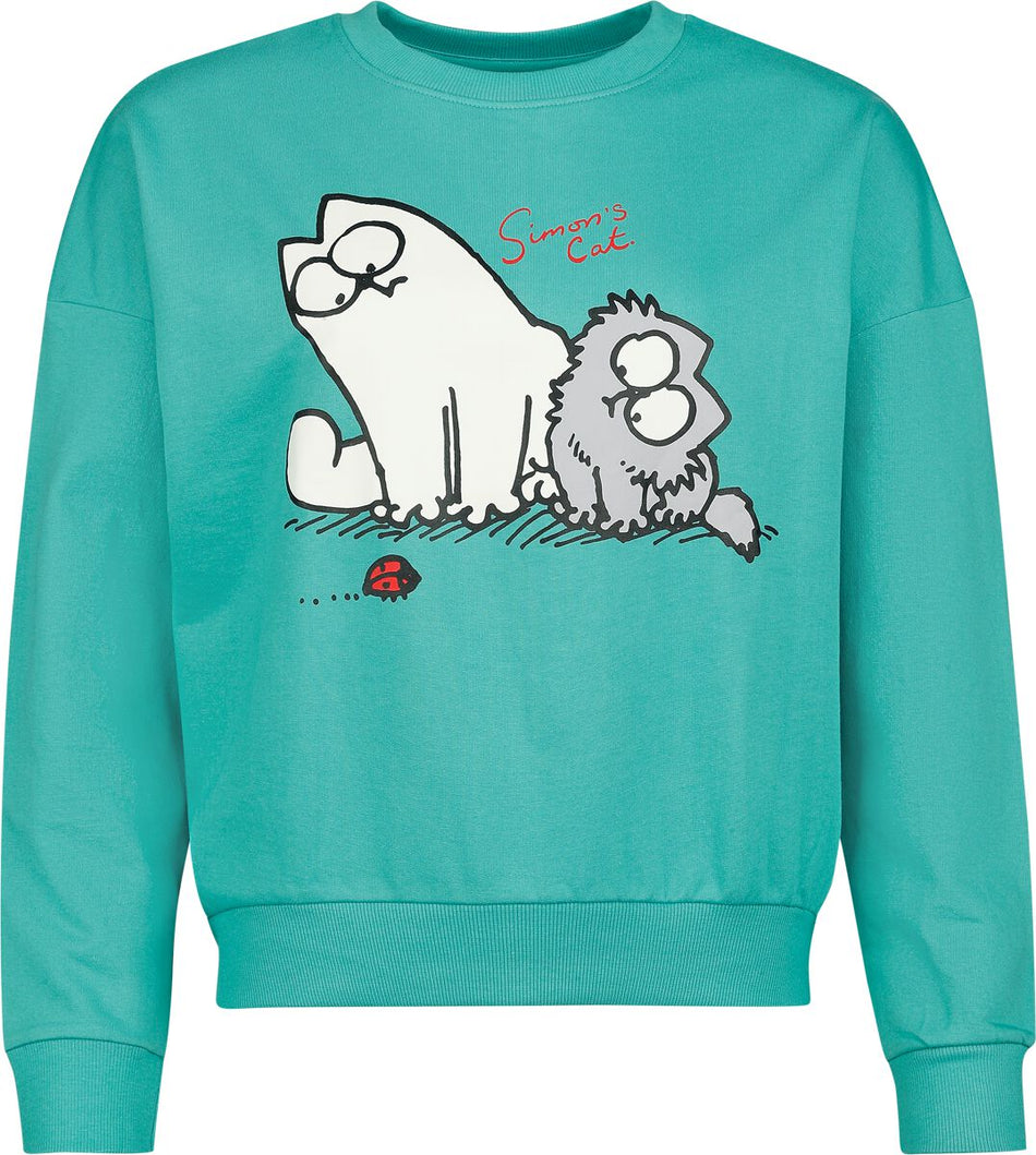 Sweat-shirt  de Simon's Cat - Simon - S à 3XL - pour Femme - turquoise - Simon's Cat