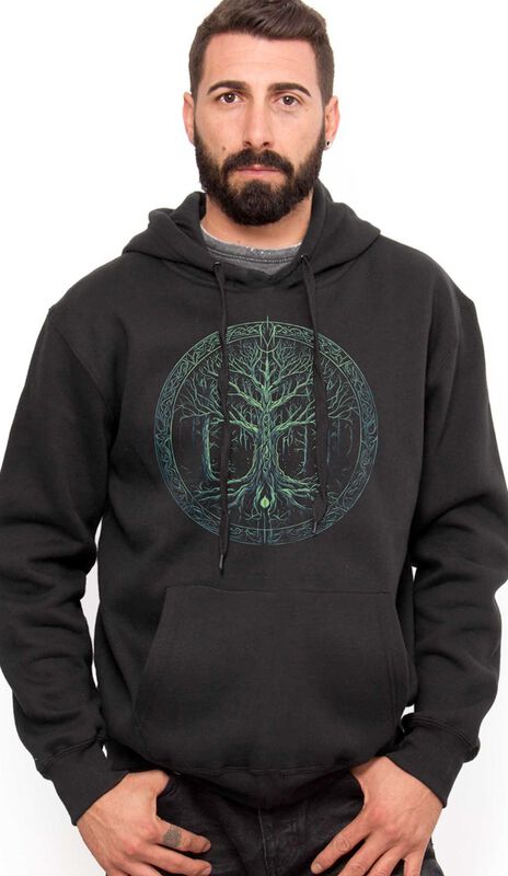 Sweat-shirt à capuche  de Outer Vision - iking Thor – Sweat à capuche pour homme – Vicero - S à XXL - pour Homme - noir - Outer Vision