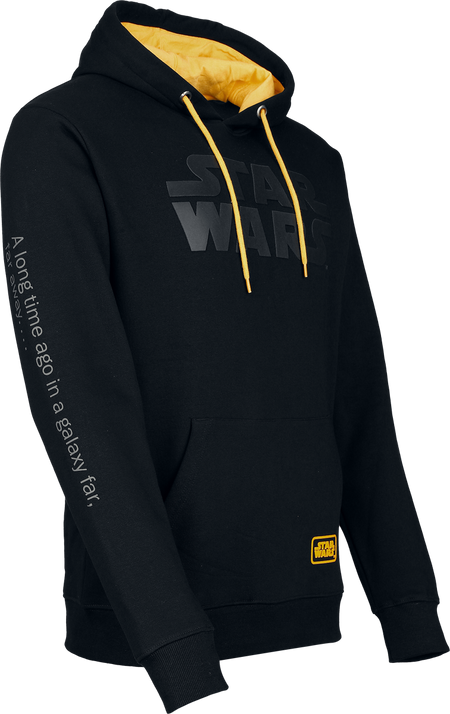 Sweat-shirt à capuche Disney de Star Wars - A long Time ago in a Galaxy far away... - S à XXL - pour Homme - noir/jaune - Star Wars - View 2