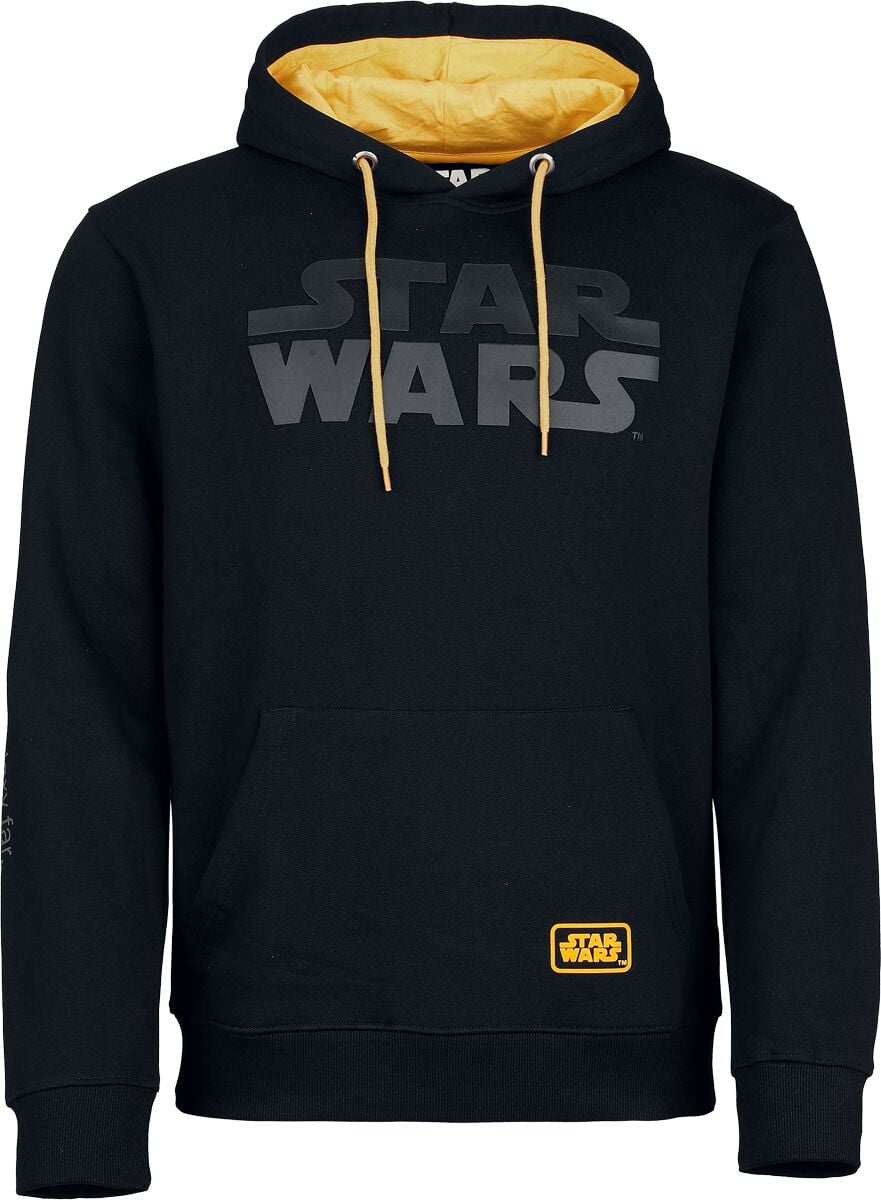 Sweat-shirt à capuche Disney de Star Wars - A long Time ago in a Galaxy far away... - S à XXL - pour Homme - noir/jaune - Star Wars