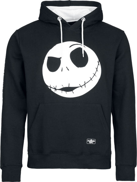 Sweat-shirt à capuche Disney de L'Étrange Noël De Monsieur Jack - Jack Skellington - S à XXL - pour Homme - noir/blanc - L'Étrange Noël De Monsieur Jack