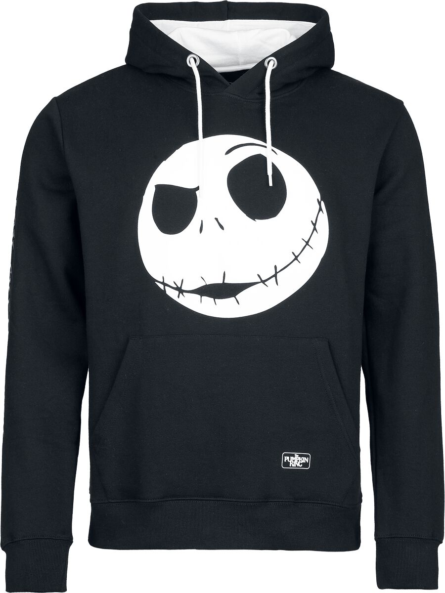 Sweat-shirt à capuche Disney de L'Étrange Noël De Monsieur Jack - Jack Skellington - S à XXL - pour Homme - noir/blanc - L'Étrange Noël De Monsieur Jack