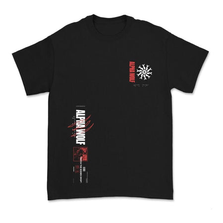 T-Shirt Manches courtes  de Alpha Wolf - Akudama - S à 3XL - pour Homme - noir - Alpha Wolf