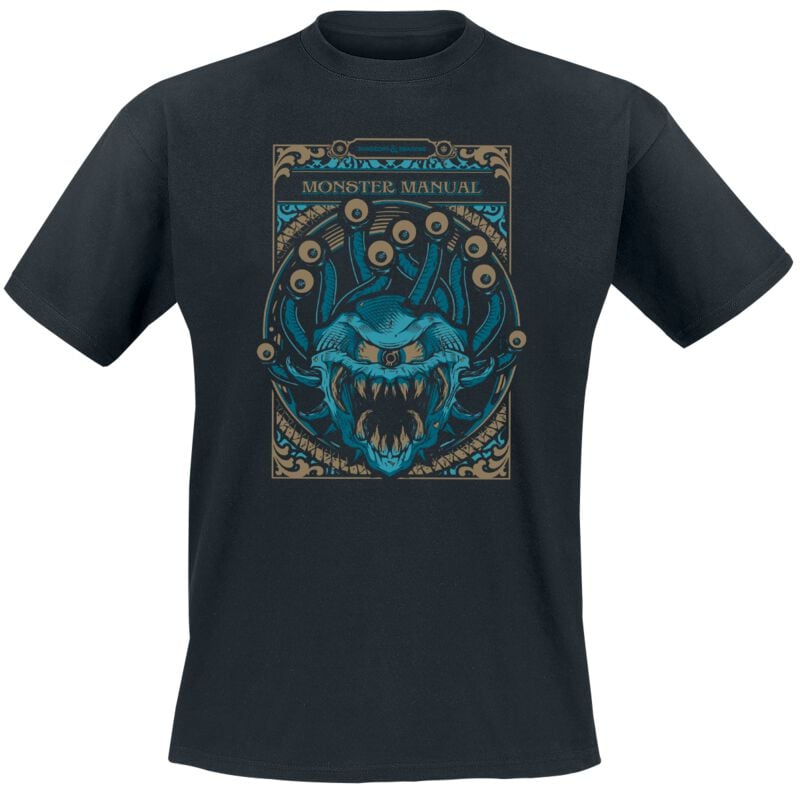 T-Shirt Manches courtes Gaming de Donjons & Dragons - Monsters Manual - S à XXL - pour Homme - noir - Donjons & Dragons