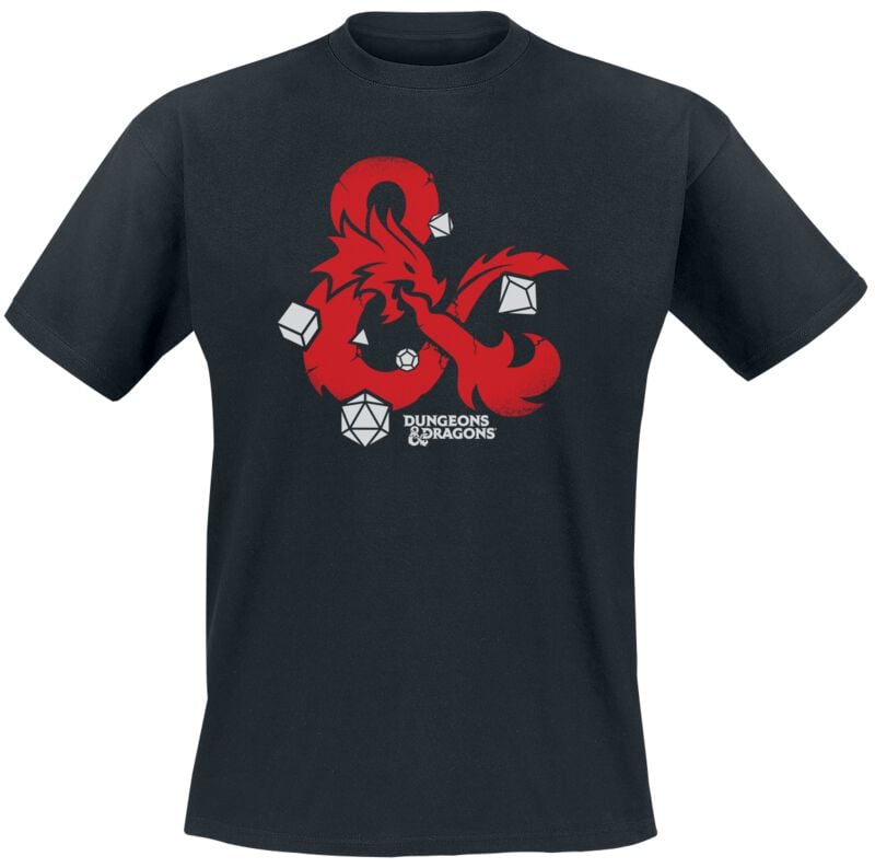 T-Shirt Manches courtes Gaming de Donjons & Dragons - Dices - S à XXL - pour Homme - noir - Donjons & Dragons