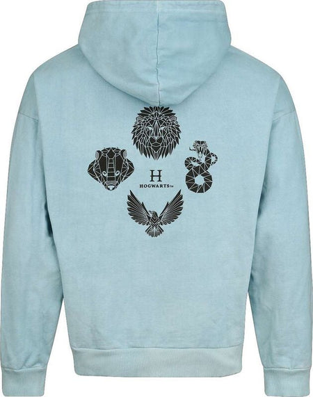 Sweat-shirt à capuche  de Harry Potter - Poudlard - Oversize - M à XL - pour Unisexe - bleu clair - Harry Potter