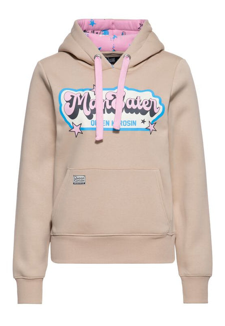 Sweat-shirt à capuche Rockabilly de Queen Kerosin - Maneater - Sweat à Capuche - S - pour Femme - blanc - Queen Kerosin