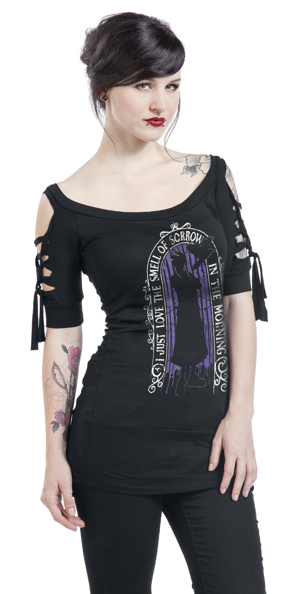 T-Shirt Manches courtes  de Wednesday - Wednesday - Sorrow - S à 4XL - pour Femme - noir - Wednesday - View 2