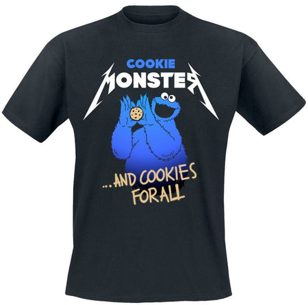 T-Shirt Manches courtes  de Sesame Street - Cookie Monster ... And Cookies For All - S à 5XL - pour Homme - noir - Sesame Street