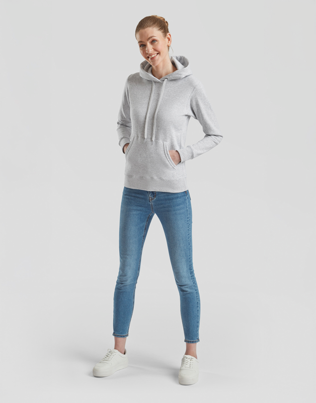 Sweat-shirt à capuche  de Fruit Of The Loom - SWEAT À CAPUCHE CLASSIQUE FEMME - S à XXL - pour Femme - gris chiné - Fruit Of The Loom - View 2