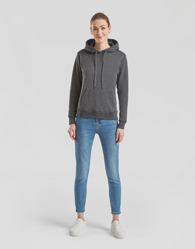 Sweat-shirt à capuche  de Fruit Of The Loom - SWEAT À CAPUCHE CLASSIQUE FEMME - S à XXL - pour Femme - gris sombre chiné - Fruit Of The Loom - View 2