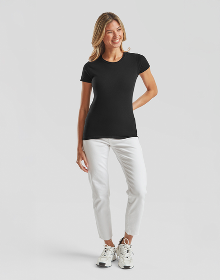 T-Shirt Manches courtes  de Fruit Of The Loom - LADIES ICONIC 150 T - S à XXL - pour Femme - noir - Fruit Of The Loom - View 2