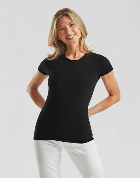 T-Shirt Manches courtes  de Fruit Of The Loom - LADIES ICONIC 150 T - S à XXL - pour Femme - noir - Fruit Of The Loom
