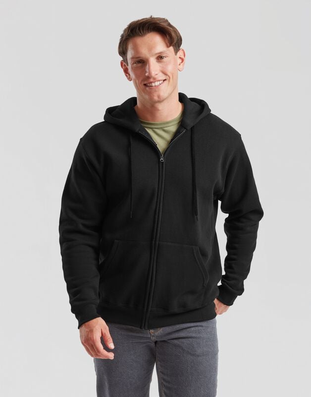 Sweat-shirt zippé à capuche  de Fruit Of The Loom - VESTE À CAPUCHE CLASSIQUE - S à M - pour Homme - noir - Fruit Of The Loom