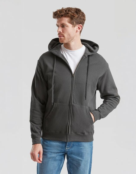 Sweat-shirt zippé à capuche  de Fruit Of The Loom - VESTE À CAPUCHE CLASSIQUE - S à XXL - pour Homme - graphite - Fruit Of The Loom