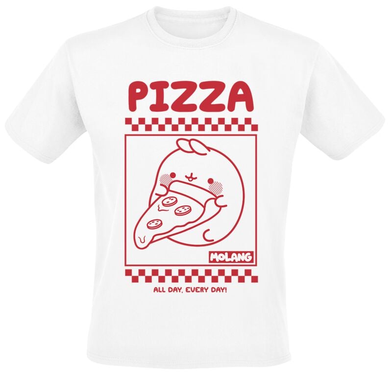 T-Shirt Manches courtes  de Molang - Pizza Box - S à XXL - pour Homme - blanc - Molang