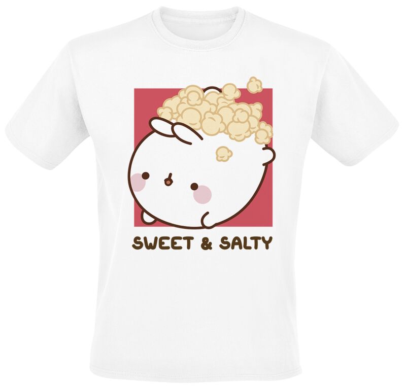 T-Shirt Manches courtes  de Molang - Popcorn Box - S à XXL - pour Homme - blanc - Molang