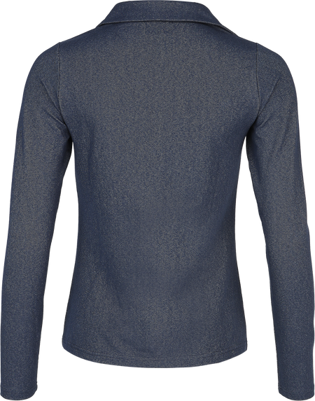 T-shirt manches longues Rockabilly de Pussy Deluxe - Wild West Denim Look - Haut Manches Longues - S à XXL - pour Femme - bleu - Pussy Deluxe - View 2