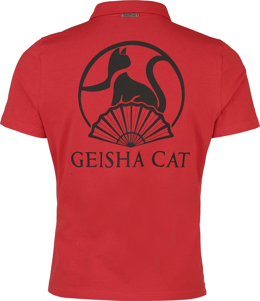 Chemise manches courtes Rockabilly de Pussy Deluxe - Asia Dreams Cat Fan - Chemisier Noué - S à XXL - pour Femme - rouge - Pussy Deluxe - View 2