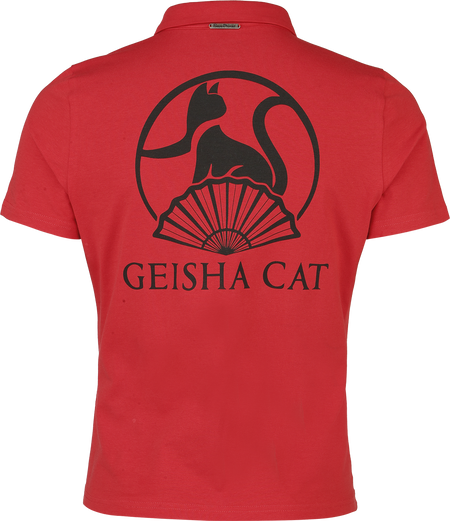 Chemise manches courtes Rockabilly de Pussy Deluxe - Asia Dreams Cat Fan - Chemisier Noué - S à XXL - pour Femme - rouge - Pussy Deluxe - View 2