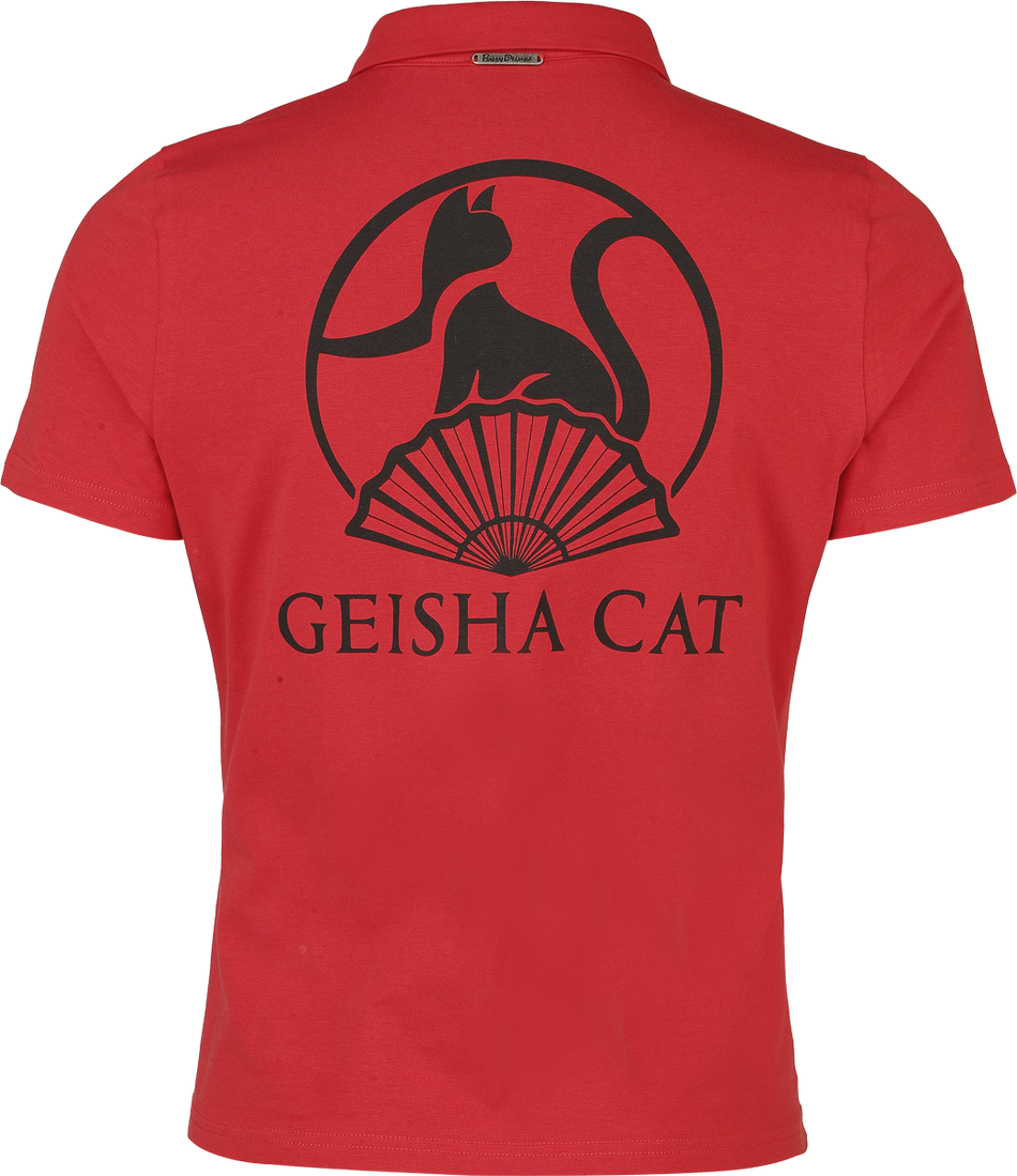 Chemise manches courtes Rockabilly de Pussy Deluxe - Asia Dreams Cat Fan - Chemisier Noué - S à XXL - pour Femme - rouge - Pussy Deluxe - View 2
