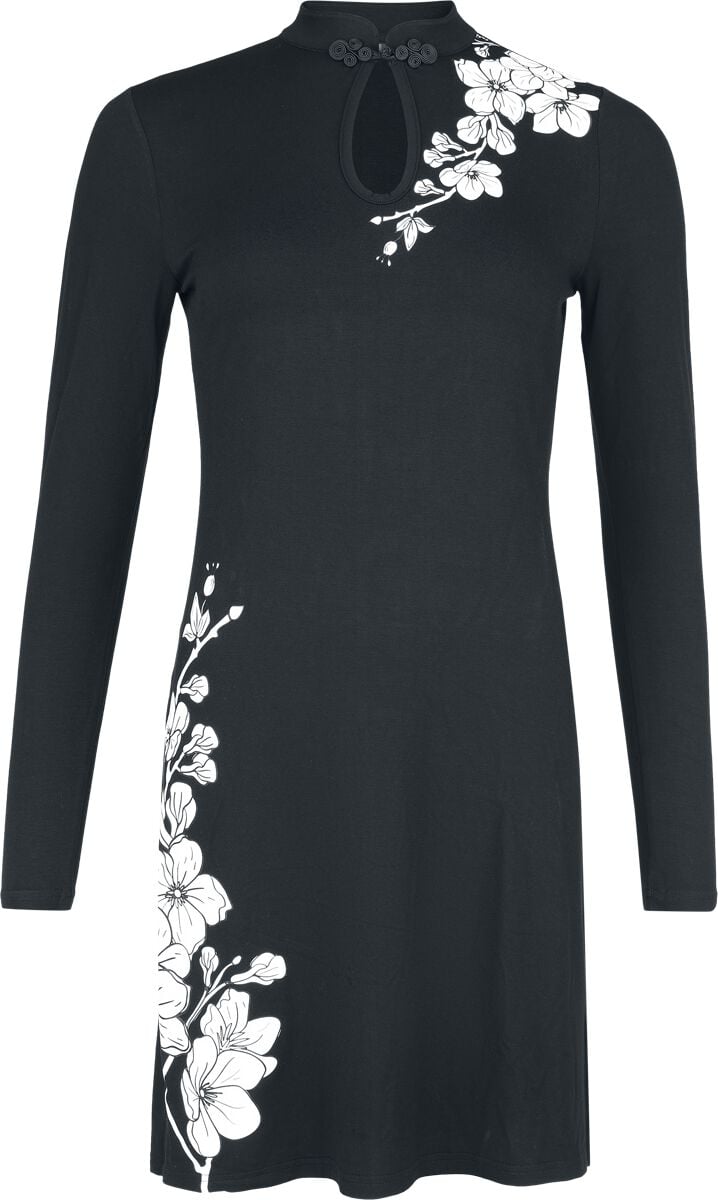 Robe courte Rockabilly de Pussy Deluxe - Asia Dreams Blossom Dress - S à XXL - pour Femme - noir - Pussy Deluxe