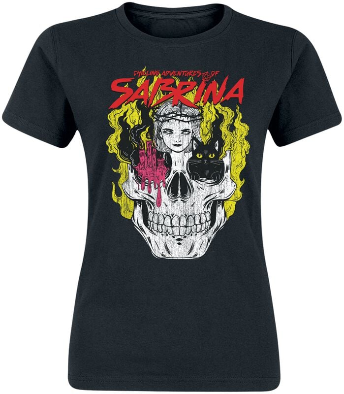 T-Shirt Manches courtes  de Sabrina - The Chilling Adventures of Sabrina - Icône Crâne - S à 3XL - pour Femme - noir - Sabrina