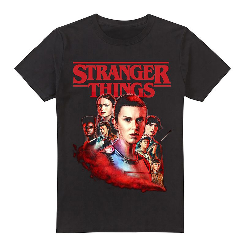 T-Shirt Manches courtes  de Stranger Things - Hawkins Heroes Poster - S à XXL - pour Homme - noir - Stranger Things