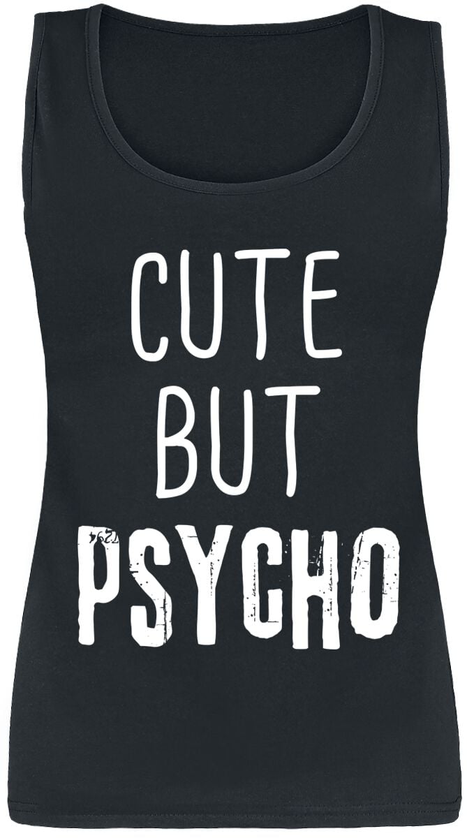 Top Fun de Slogans - Cute But Psycho - S à XXL - pour Femme - noir - Slogans