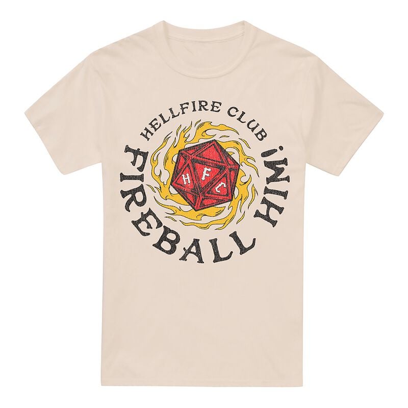 T-Shirt Manches courtes  de Stranger Things - Hellfire Club Fireball Him - S à XXL - pour Homme - crème - Stranger Things