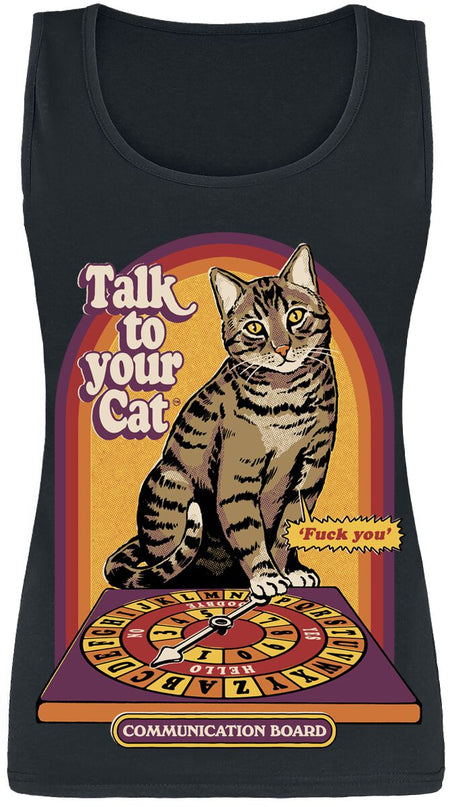 Top Fun de Steven Rhodes - Talk To Your Cat - S à XXL - pour Femme - noir - Steven Rhodes