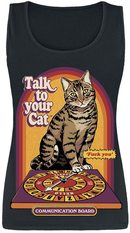 Top Fun de Steven Rhodes - Talk To Your Cat - S à XXL - pour Femme - noir - Steven Rhodes