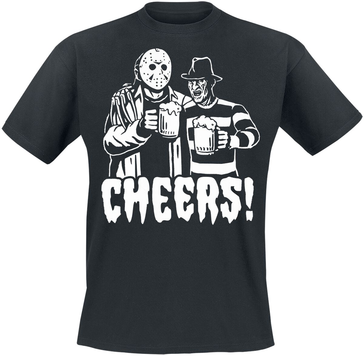 T-Shirt Manches courtes  de Vendredi 13 - Cheers! - S à XXL - pour Homme - noir - Vendredi 13