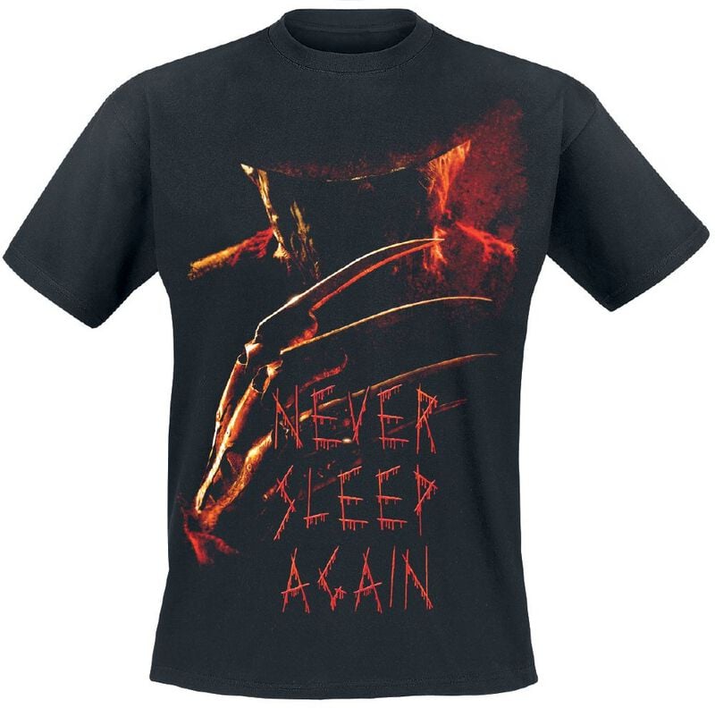 T-Shirt Manches courtes  de Les Griffes De La Nuit - Never Sleep Again Poster - S à XXL - pour Homme - noir - Les Griffes De La Nuit