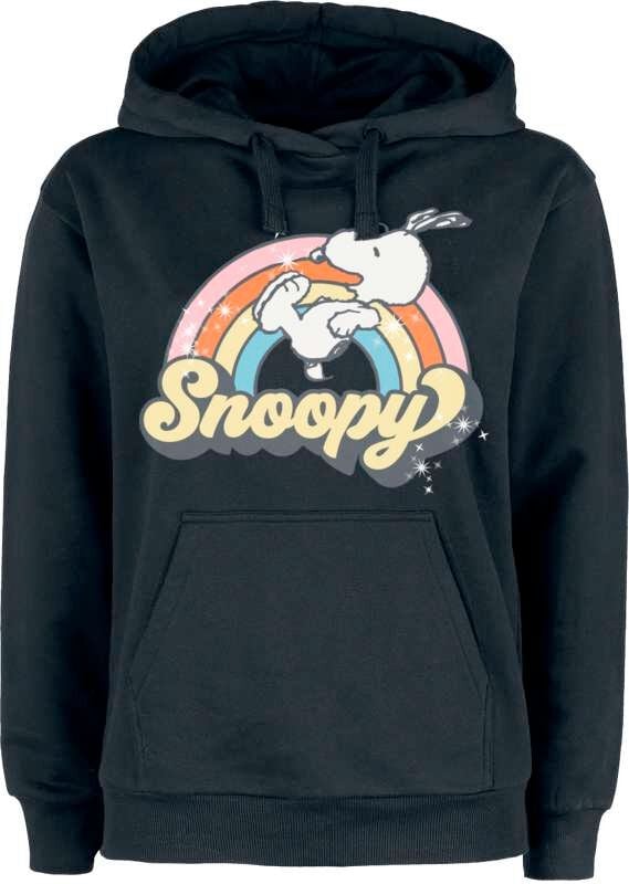 Sweat-shirt à capuche  de Snoopy - Rainbow Snoopy - S à XXL - pour Femme - noir - Snoopy