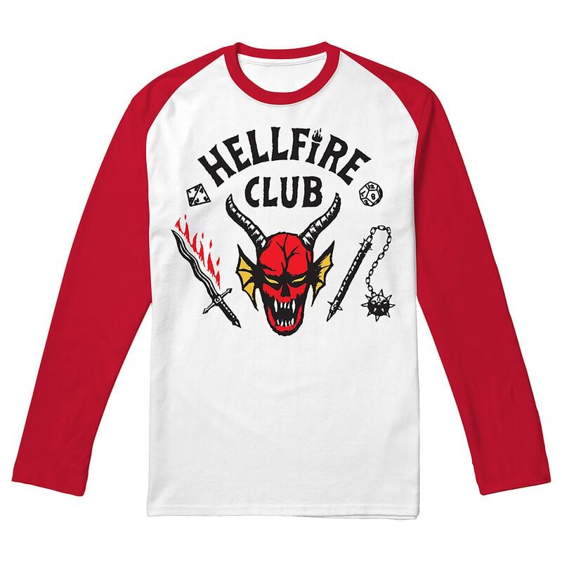 T-shirt manches longues  de Stranger Things - Hellfire Club - S à XXL - pour Homme - multicolore - Stranger Things