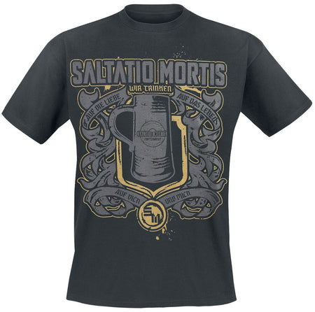 T-Shirt Manches courtes  de Saltatio Mortis - Wir Trinken - S à M - pour Homme - noir - Saltatio Mortis