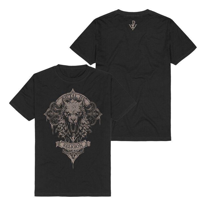T-Shirt Manches courtes  de Powerwolf - Wolfhead - S à 3XL - pour Homme - noir - Powerwolf
